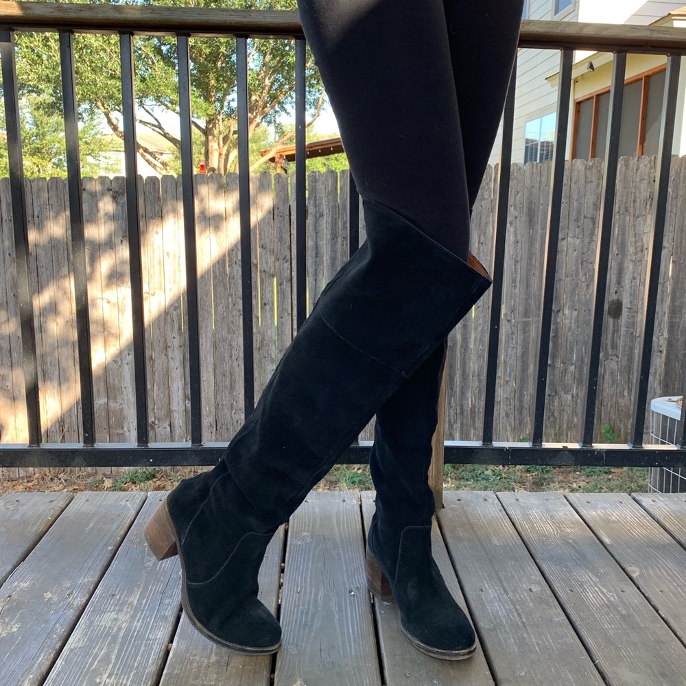 Lucky Brand OTK Black Suede Boots